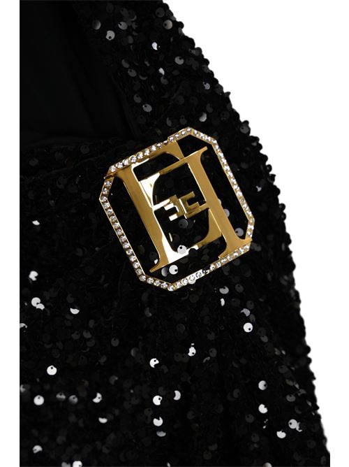 Abito Red Carpet in ciniglia nero con paillettes Elisabetta Franchi | AB69447E2110